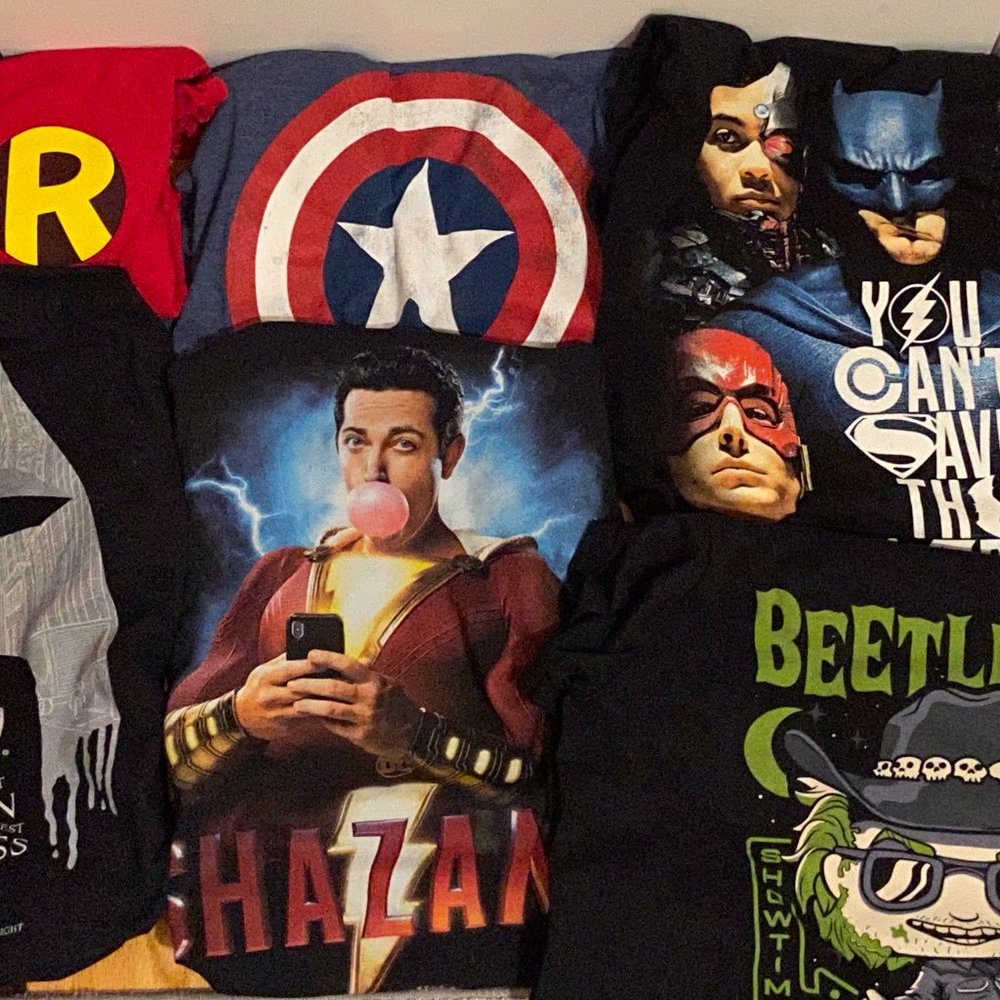 DC Marvel Beetlejuice Batman Graphic Shirt Bundle